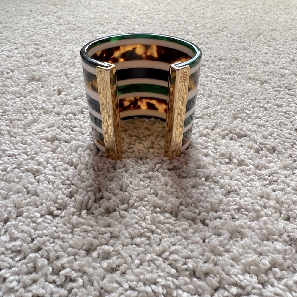 Tory Burch Striped Cuff Bracelet - Picture 2 of 3
